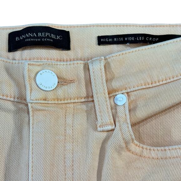 Banana Republic High-Rise Wide-Leg Crop Jeans Peach Punch 27 - Picture 4 of 4